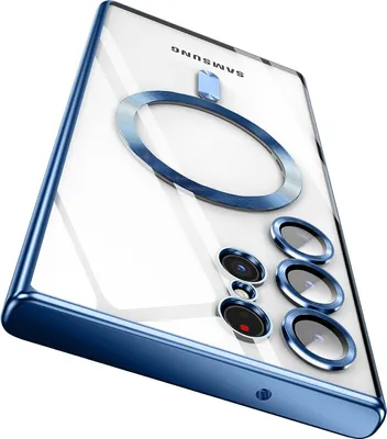 Immagine prodotto di Custodia per Samsung Galaxy S23 Ultra Magnetic Ultra Thin Transparent Case con Magsafe e Camera Cover Blue