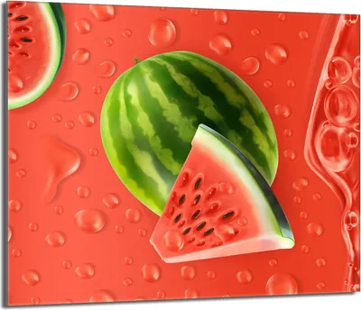 Produktbild von Glas-Herdplattenschutz 60x52 Wassermelone