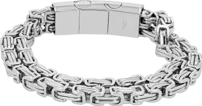 Produktbild von Akzent Königskettenarmband mit Magnetverschluss, zweireihig, 316L Edelstahl, silberfarben