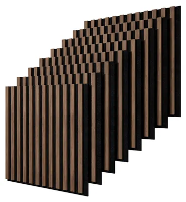 Immagine prodotto di STEGU Linea Acoustic PROline Set da 8 pannelli acustici 60x60,5 cm con lamelle in MDF color noce