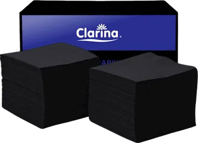 Zdjęcie produktu dla Clarina Serwetki czarne 24 x 24 cm 200 sztuk