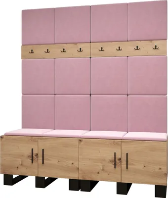 Produktbild von Garderobe ARTIN Set 3 mit gepolsterten Paneelen Industrial Design