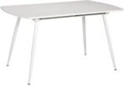 Produktbild von Esstisch Mateo ausziehbar 140-180 x 80 cm 6-10 Personen Küchentisch mit Metallgestell für Küche, Esszimmer Holz Optik,Farbe:Weiß