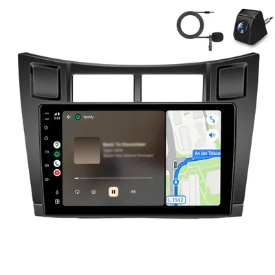 Obrázok produktu pre Android rádio vhodné pre Toyota Yaris XP90 2005-2012 CarPlay Android Auto Navi Bluetooth DAB+ zadná kamera 9 palcov 64 GB