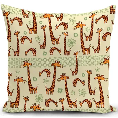 Productafbeelding van Kussensloop met giraffepatroon, 40x40 cm, 1 stuk