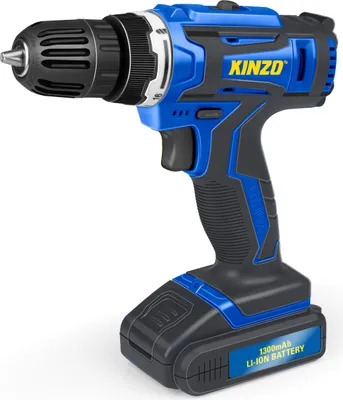 Produktbild von Kinzo Akkuschrauber 14.4V - Blau - Drahtloser Akkubohrmaschine - Variable Drehzahl