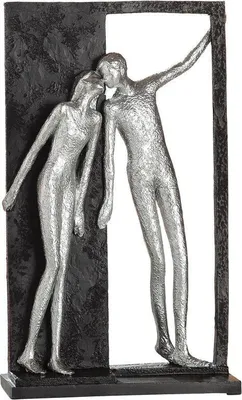 Produktbild von Gilde Figur "In deiner Nähe" silberfarbenes Paar, Rahmen + Base schwarz L= 6,5 cm B= 16,0 cm H= 27,0 cm 36809