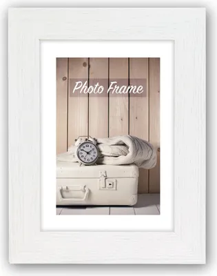 Produktbild von Holz Bilderrahmen rechteckig weiss für 13x18 cm