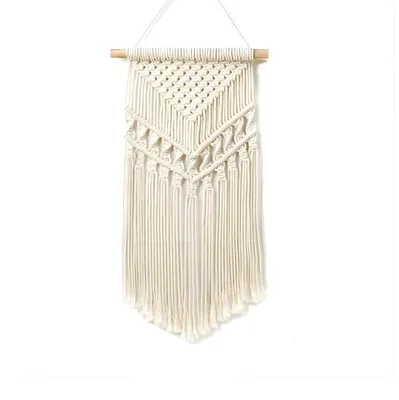 Imagen del producto de Tapiz decorativo para pared, hecho a mano, estilo bohemio, de aproximadamente 60x90 cm, ideal para la decoración de paredes