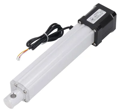 Zdjęcie produktu dla Napęd liniowy, skok 100 mm, maksymalna prędkość 20 mm/s, siła pchająca 200 N, silnik prądu stałego 9–24 V