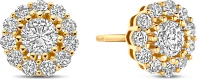 Produktbild von New Bling - 9NB-1440 - zilveren oorbellen met zirkonia - 8mm - 925 sterling silver  - gold plated