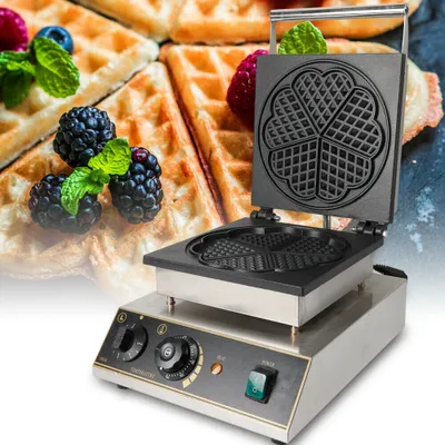 Obrázek produktu pro Komerční vaflovač 1750W Vaflovač ve tvaru srdce DIY Vaflovač z nerezové oceli s časovačem