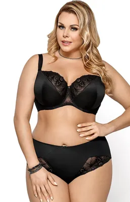 Produktbild von Gorsenia  K425 Casablanca Dame Soft BH Bügel große Brüste, Schwarz, 100E