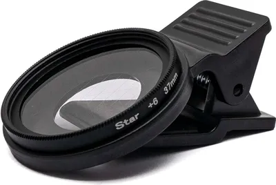 Produktbild von SYSTEM-S Stern Filter 6 Punkt 37 mm Star Light Linse mit Clip für Smartphones in Schwarz