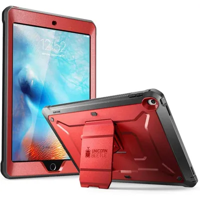Produktbild von Schutzhülle für iPad 9.7 2018/2017 Bumper Case 360 Grad mit Displayschutz Rot Metallikred