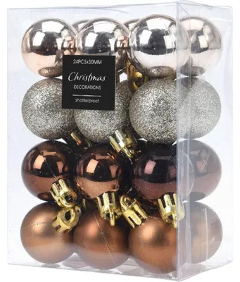 Immagine prodotto di Set di decorazioni natalizie, 24 pezzi, O 3 cm in nero
