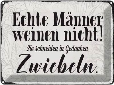 Produktbild von vianmo Blechschild 30x40 cm echte Männer weinen nicht sie Spruch Zitat