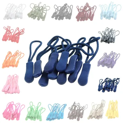 10 Zipper Schlaufen für Reißverschlüsse dunkelblau