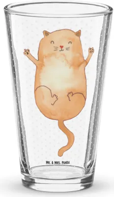 Produktbild von Mr. & Mrs. Panda Bierglas Katze Umarmen - Transparent - Geschenk, Familie, Tumbler, Cocktailglas, Wasserglas, Trinkglas, Glas, Cats, Liebe, Katzen