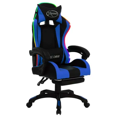 Produktbild von VidaXL 288006, Baumwolle, Kunstleder, Polyester, Schwarz, Blau, 1 Stück(e)