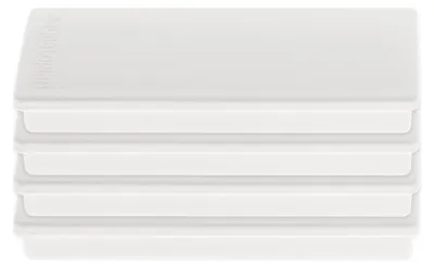 Produktbild von Magnetoplan Rechteckmagnet auf Blisterkarte, 4 Stück, weiß 4 Stk