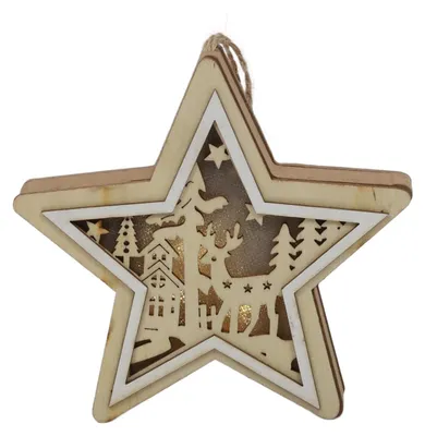 Image de Décoration de Noël en bois à suspendre, 12 cm