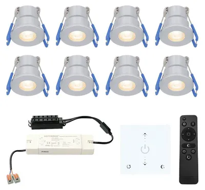 Produktbild von hoftronic Milano Mini LED Einbaustrahler 3W 200lm 2700K IP65 Edelstahl 8er Set