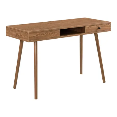 Imagen del producto de Escritorio Pauline para interior y exterior - Mesa para portátil - 115x48x74 cm - Color madera - Fabricado en tablero de partículas y metal - Diseño moderno