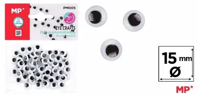 Zdjęcie produktu dla Oczy ruchome samoprzylepne 15mm - MP Main Paper