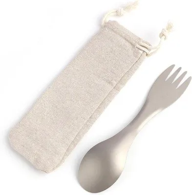 Produktbild von Ultralight 2-in-1 Camping Besteck für Trekking und Picknick