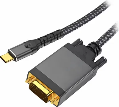 Produktbild von L58 USB-C auf VGA Kabel Adapter – USB 3.1 Typ C zu VGA Monitor Kabel 1080p Full HD, 2 m – für HDTV, Projektor & Bildschirm