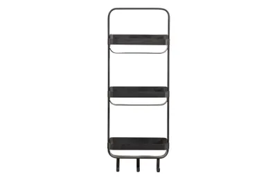 Produktbild von WOOOD Akke Wandgarderobe aus Metall mit 3 Kleiderhaken, Schwarz