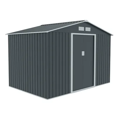 Produktbild von HATTORO S200 Gerätehaus Metall Gartenhaus Metallgartenhaus Geräte-Schuppen Anthrazit/Dunkelgrau