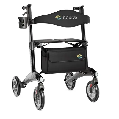 Produktbild von Helavo ultraleichter faltbar Carbon Rollator aus Kohlefaser für Innen & Außen