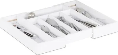 Produktbild von Ausziehbarer Besteckkasten aus weißem Bambus