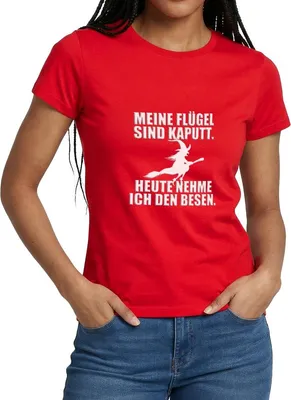 Produktbild von Spreadshirt Hexe Mit Besen Lustiger Spruch Halloween Frauen T-Shirt, XXL, Rot