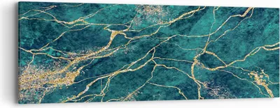 Produktbild von Bild auf Leinwand - Leinwandbild - Einteilig - Abstraktion Gold Türkis - 90x30cm - Wand Bild - Wanddeko - Wandbilder - Leinwanddruck - Bilder - Wanddekoration - Leinwand bilder - AB90x30-4564