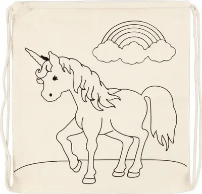 Image de Colorie ton propre sac de sport en coton avec une licorne