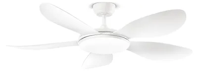 Immagine prodotto di Ventilatore da soffitto in metallo bianco 130 cm, 36W LED, 6 velocità, Telecomando incluso, luce dimmerabile con temperatura regolabile - Perenz