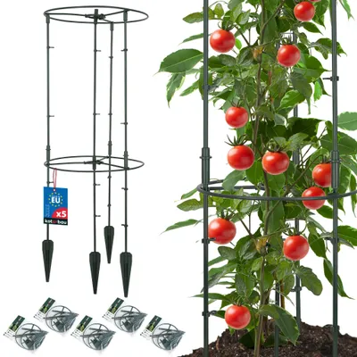Image de KOTARBAU® Lot de 5 tuteurs modulaires ⌀35 x 80 cm, tuteurs carrés en plastique pour plantes grimpantes et légumes, brise-vue pour jardin et balcon