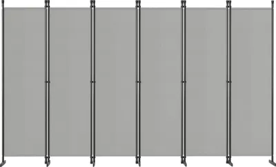 Obrázek produktu pro MTECH Paravent Raumteiler 6-teilig 300x180 cm světle šedá – skládací paraván pro kancelář, obývací pokoj, jídelnu, balkon – španělská stěna, dělicí stěna