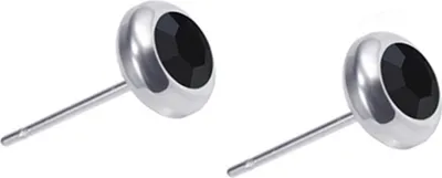 Produktbild von Uni-Ohrstecker aus Edelstahl mit Strasssteinen, Helix-Piercing-Schmuck, Geschenk-Schwarz