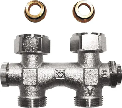 Produktbild von Herz Bypasskörper mit fixem Bypass Anschlusstutzen-Mittelabstand 50mm, 1 Stk.
