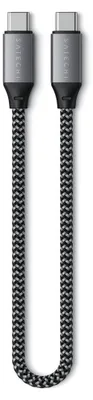 Productafbeelding van Satechi USB4 C-naar-C kabel, zwart/grijs. USB-C naar USB-C, 0,25 meter