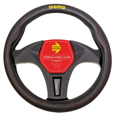Zdjęcie produktu dla Momo SWC013BR, pokrowiec na kierownicę, poliuretan, średnica 36,5-39 cm, kolor: czarny