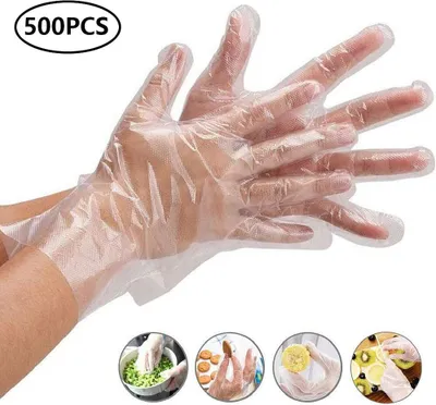 Produktbild von Einweg-Handschuhe, transparent, aus PE-Kunststoff, 500 Stück
