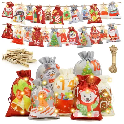 Obrázek produktu pro Adventní kalendář s látkami – 24 vánočních látek – dekorace, které si můžete vyrobit sami
