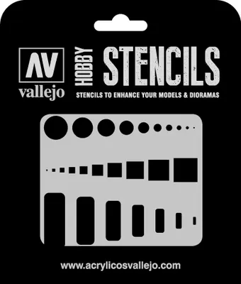 Produktbild von Vallejo ST-AIR003 Zugangsklappentüren 125 x 125 mm Air Markings Airbrush Schablone