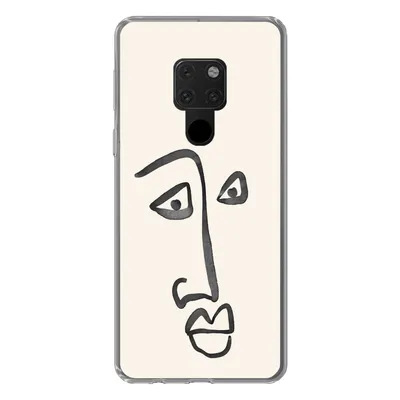 Produktbild von MuchoWow® Handyhülle Schutzhülle Hülle für Huawei P40 Lite Gesicht - Augen - Strichzeichnung Silikon Softcase Handy Hülle - Handy