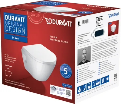 Produktbild von Duravit D-Neo Wand-WC-Set Rimless, Compact-Tiefspüler